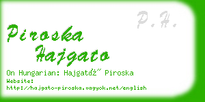 piroska hajgato business card